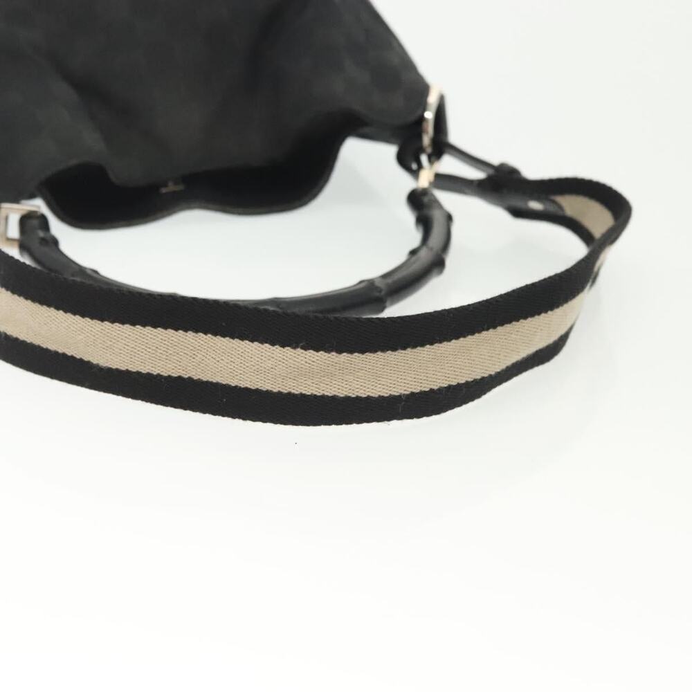 GUCCI Bamboo GG Canvas Hand Bag Black Silver 001 001 - Picture 9 of 16